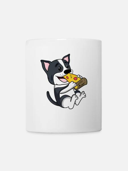 Boston Terrier Hund Pizza - Tasse - Weiß