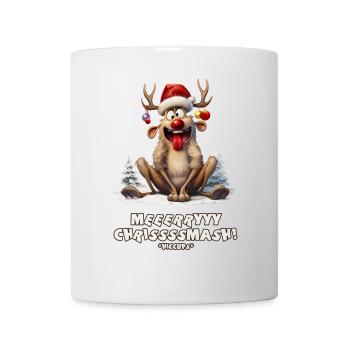 Conception de Noël de renne drôle - Mug blanc - blanc - Devant