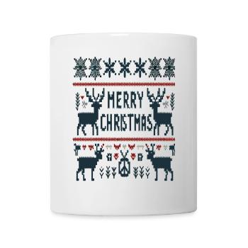 Ugly Christmas Reindeer Merry Christmas - Mug - white - Front