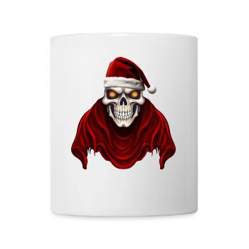 Weihnachtsmann Totenkopf - Tasse - Weiß - Vorne
