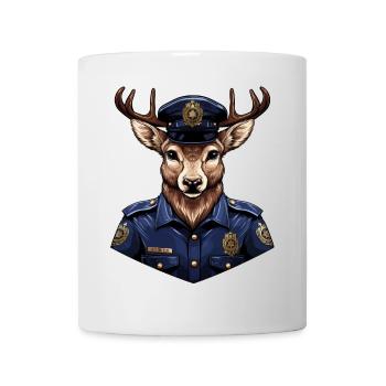 Police des cerfs - Mug blanc - blanc - Devant