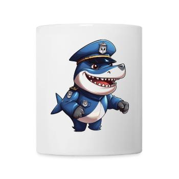Police des requins - Mug blanc - blanc - Devant