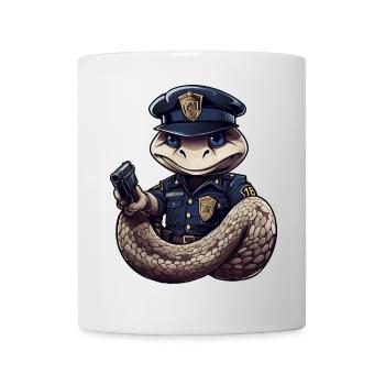 Snake Policeman - Mug - white - Front