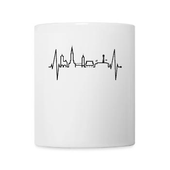 Freiburg im Breisgau Skyline Heartbeat Freiburger - Mug - white - Front