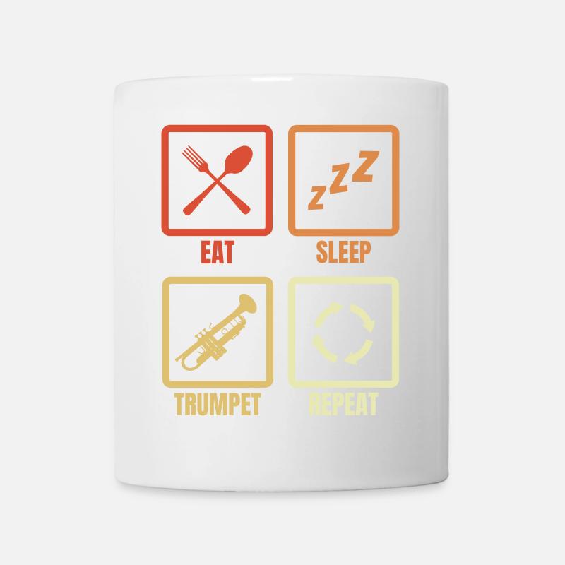 Manger Sommeil Trompette Répéter - Mug blanc - blanc