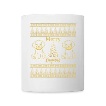Merry Dogmas Amoureux des Chiens Ambiance Noël - Mug blanc - blanc - Devant