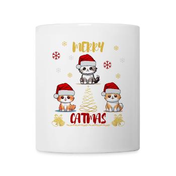 Merry Catmas Cat Lover Funny Cute - Mug - white - Front