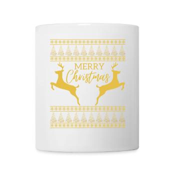 Merry Christmas Rennes Flocon de neige de Noël - Mug blanc - blanc - Devant