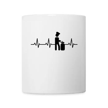 Kochen Strichfigur Herzlinie - Tasse - Weiß - Vorne