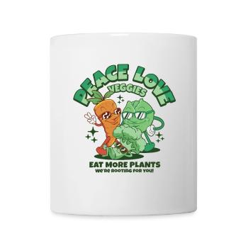 Peace love veggies - eat more plants - Tasse - Weiß - Vorne
