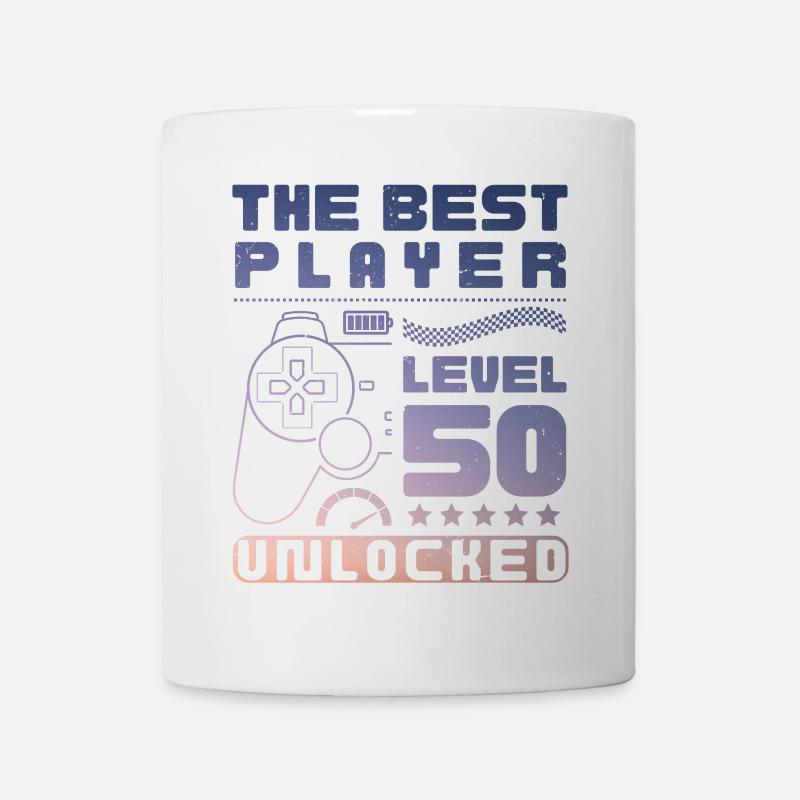 The Best Player, Level 50 Unlocked - Mug - white