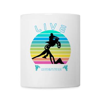Vivre la Vie comme une Aventure - Moto Cross - Mug blanc - blanc - Devant
