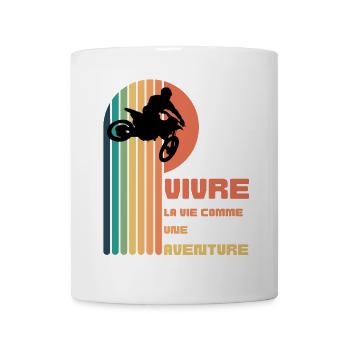 Vivre la Vie comme une Aventure - Moto Cross - Mug blanc - blanc - Devant