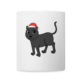 Schwarzer Panther Weihnachten - Tasse - Weiß - Vorne
