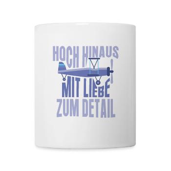 Flugzeug Modellbauer Hoch hinaus Detail Geschenk - Tasse - Weiß - Vorne