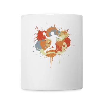 Lustiger Handballspieler - Tasse - Weiß - Vorne
