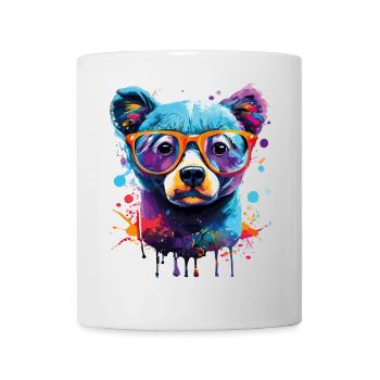 Ours coloré - Ours brun Ours en peluche - Grizzly - Mug blanc - blanc - Devant