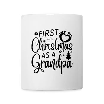 First Christmas As A Grandpa Funny Family Saying - Mug - white - Front