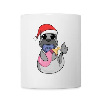 Bébé Lion de mer Noël - Mug blanc - blanc - Devant