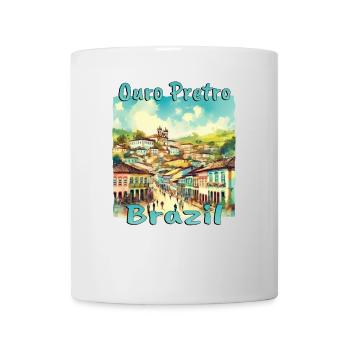 Ouro Preto, Brasilien - Grunge-Urlaub in den - Tasse - Weiß - Vorne