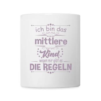 Ich bin das Mittlere Kind wegen mir gibt es die - Tasse - Weiß - Vorne
