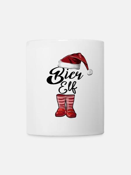 Weihnachten Bier Elf - Tasse - Weiß