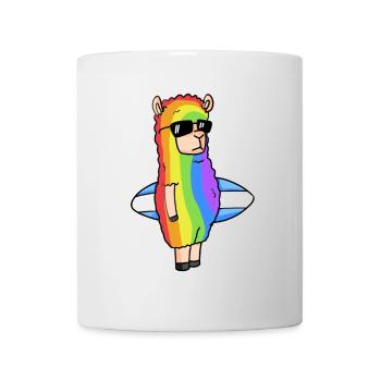 Noël arc-en-ciel d’alpaga - Mug blanc - blanc - Devant