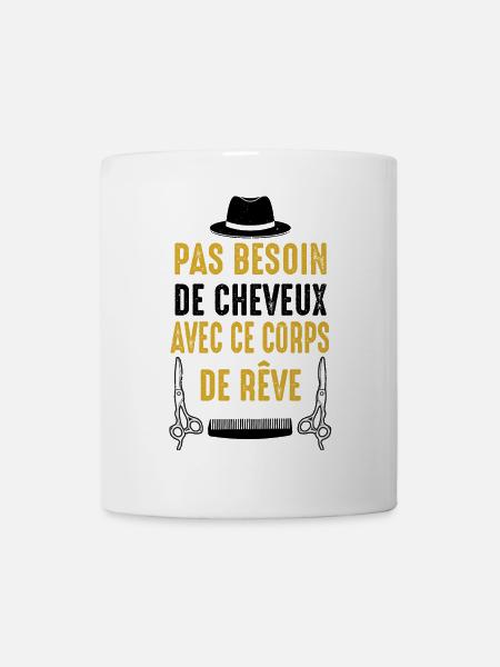 Chauve Cadeau Humour Citation Drôle - Mug blanc - blanc