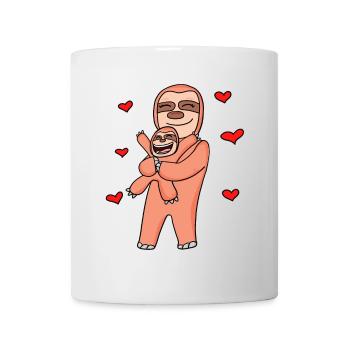 Faultier Familie - Faultier mit Baby - Faultiere - Tasse - Weiß - Vorne