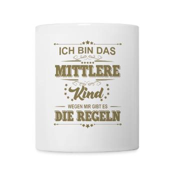 ich bin das mittlere Kind wegen mir gibt es die - Tasse - Weiß - Vorne