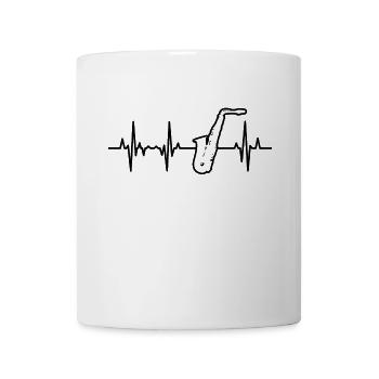 Palpitations cardiaques au saxophone - Mug blanc - blanc - Devant