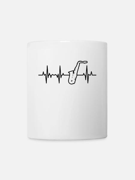 Palpitations cardiaques au saxophone - Mug blanc - blanc