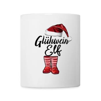 Weihnachten Glühwein Elf: Wichtelgeschenke - Tasse - Weiß - Vorne