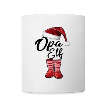 Opa Elf – Lustiges Weihnachtsdesign - Tasse - Weiß - Vorne