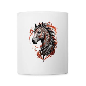 Horse Head Majestic Tribal Horse Tattoo - Mug - white - Front