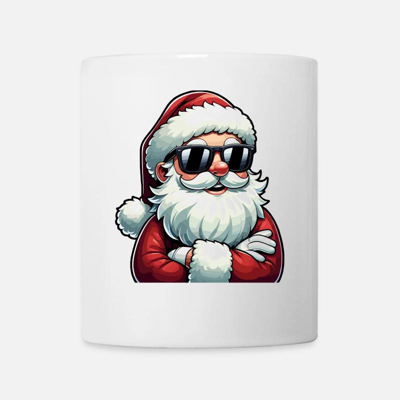 Santa Chill mit Sonnenbrille - Tasse - Weiß