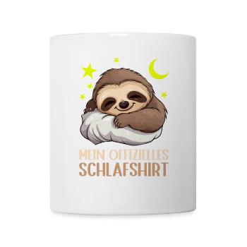 Süßes Faultier – Offizielles Schlafshirt - Tasse - Weiß - Vorne