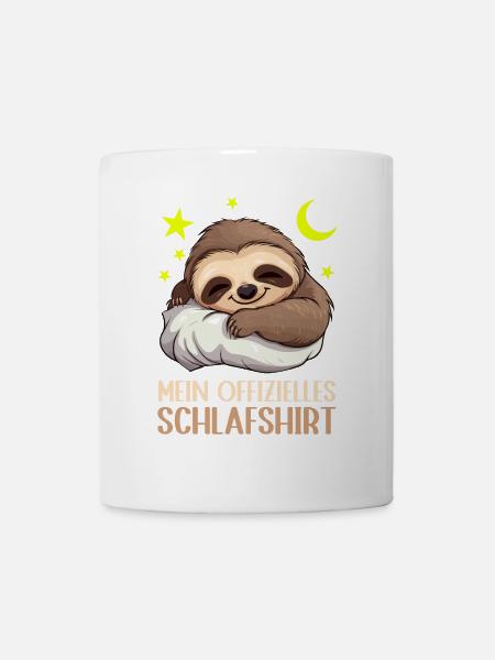 Süßes Faultier – Offizielles Schlafshirt - Tasse - Weiß
