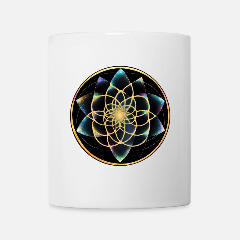 Géométrie du mandala doré - Mug blanc - blanc