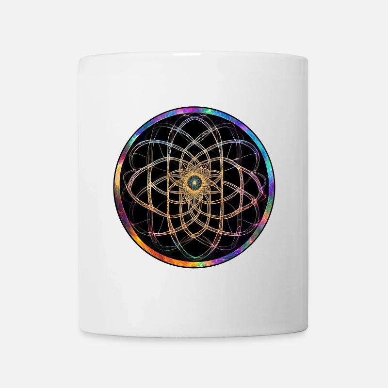 Motif de cercle de mandala arc-en-ciel - Mug blanc - blanc