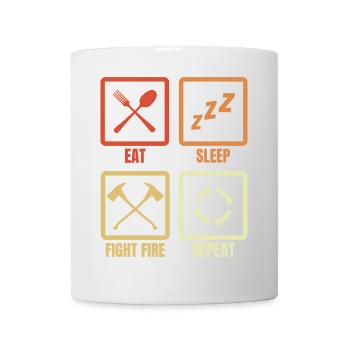 Manger, dormir, combattre le feu - Mug blanc - blanc - Devant