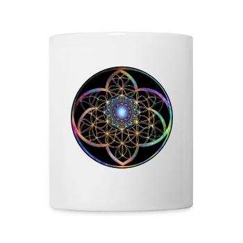 Kaleidoskopische Blume des Lebens - Tasse - Weiß - Vorne