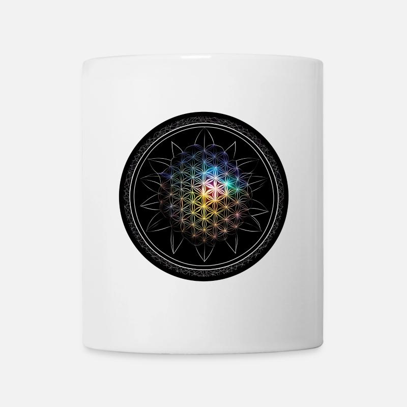Fleur de Vie Arc-en-ciel - Mug blanc - blanc