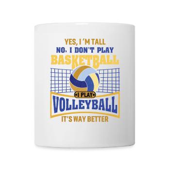 Je ne joue pas au basket, je joue au volley-ball - Mug blanc - blanc - Devant
