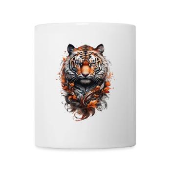 Tiger Head Style Tribal Tattoo - Mug - white - Front