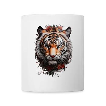 Tiger Head Powerful Tiger Tribal Tattoo - Mug - white - Front