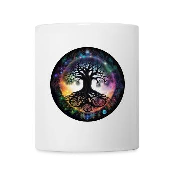 Arbre racine dans le cercle arc-en-ciel - Mug blanc - blanc - Devant