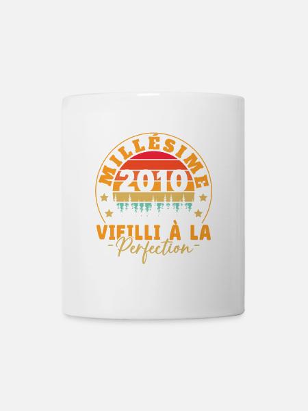 Millésime 2010 Vintage Retro Cadeau D’anniver - Mug blanc - blanc