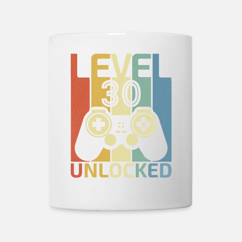 Level 30 Unlocked 30th Video Gamer Birthday - Mug - white