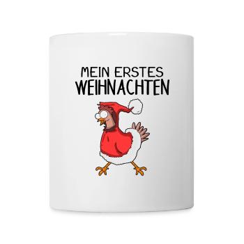 Weihnachtshuhn Frohe Weihnachten Huhn Baby Spruch - Tasse - Weiß - Vorne